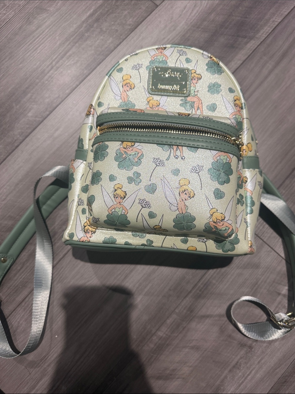 Loungefly Tinker Bell Mini Backpack in Mint Green and Gold